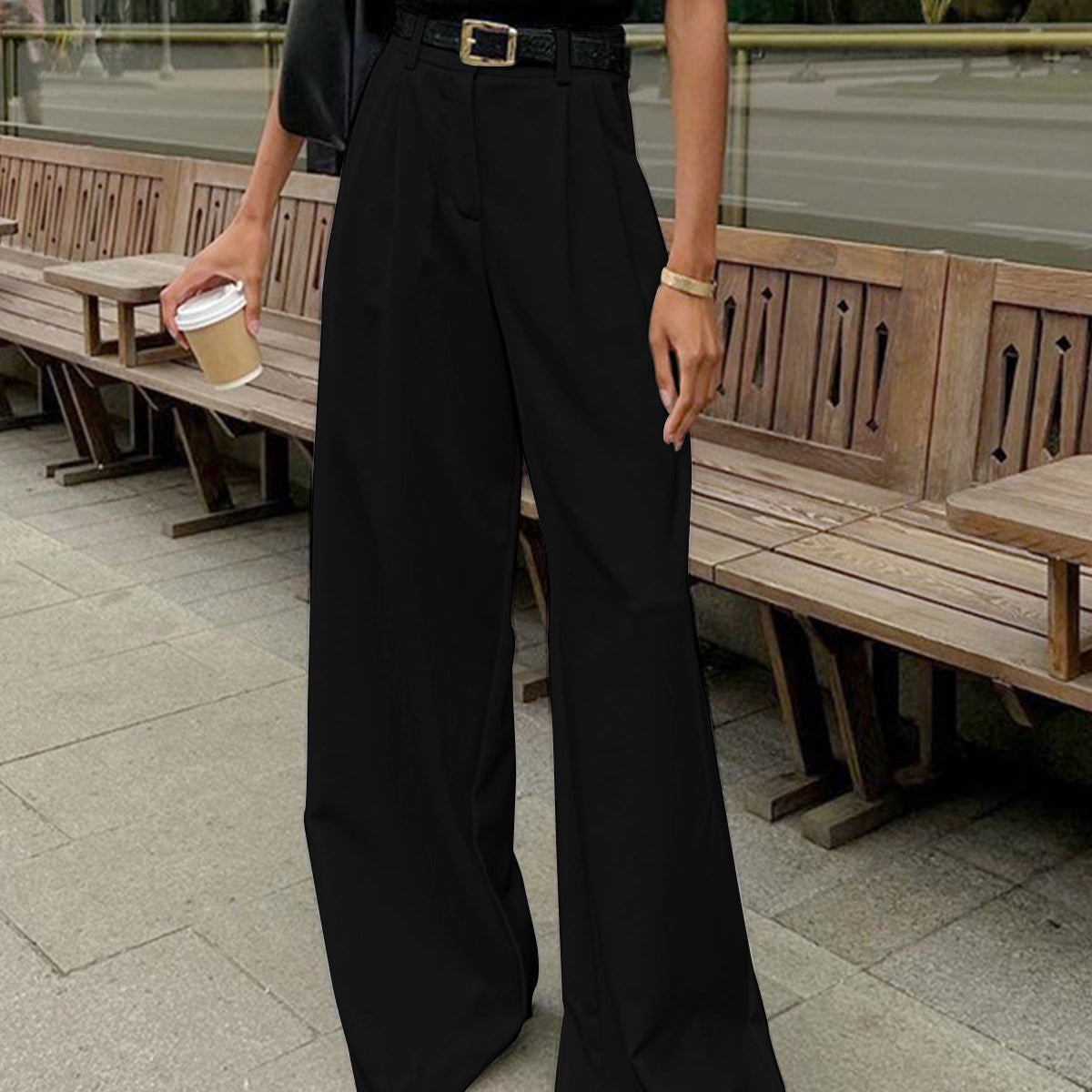 Damen - Weite Freizeithose - Hochwertige Materialien - Bequeme & stilvolle Hose für lässige Outfits