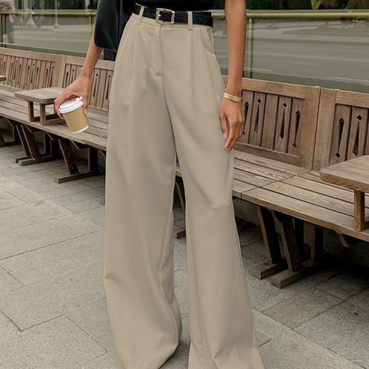 Damen - Weite Freizeithose - Hochwertige Materialien - Bequeme & stilvolle Hose für lässige Outfits