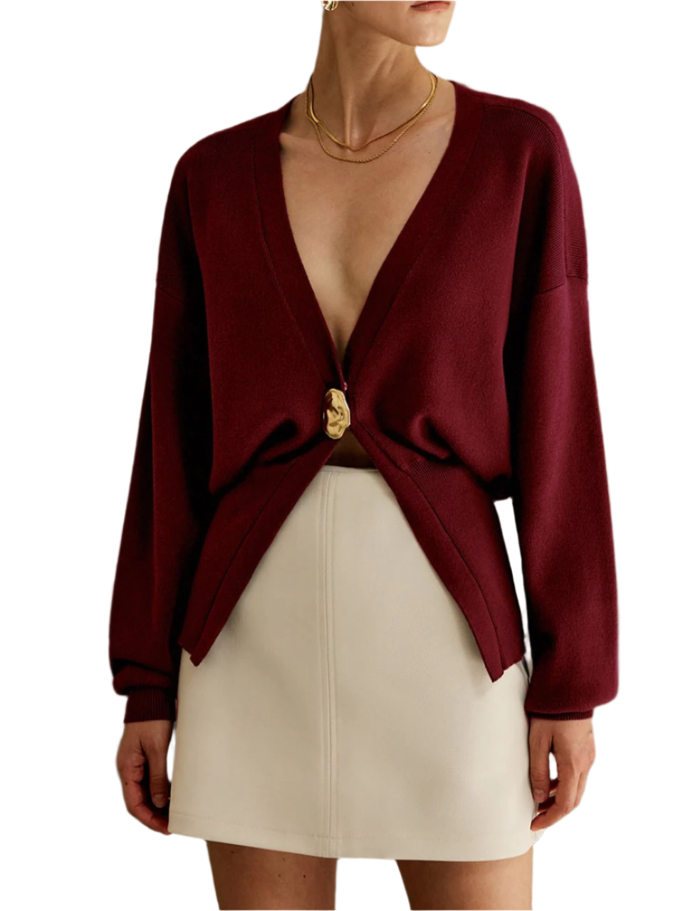 Damen - Elegante Strickjacke - Weicher Stoff - Knopfverschluss - Stilvolle Schichtung für jeden Anlass