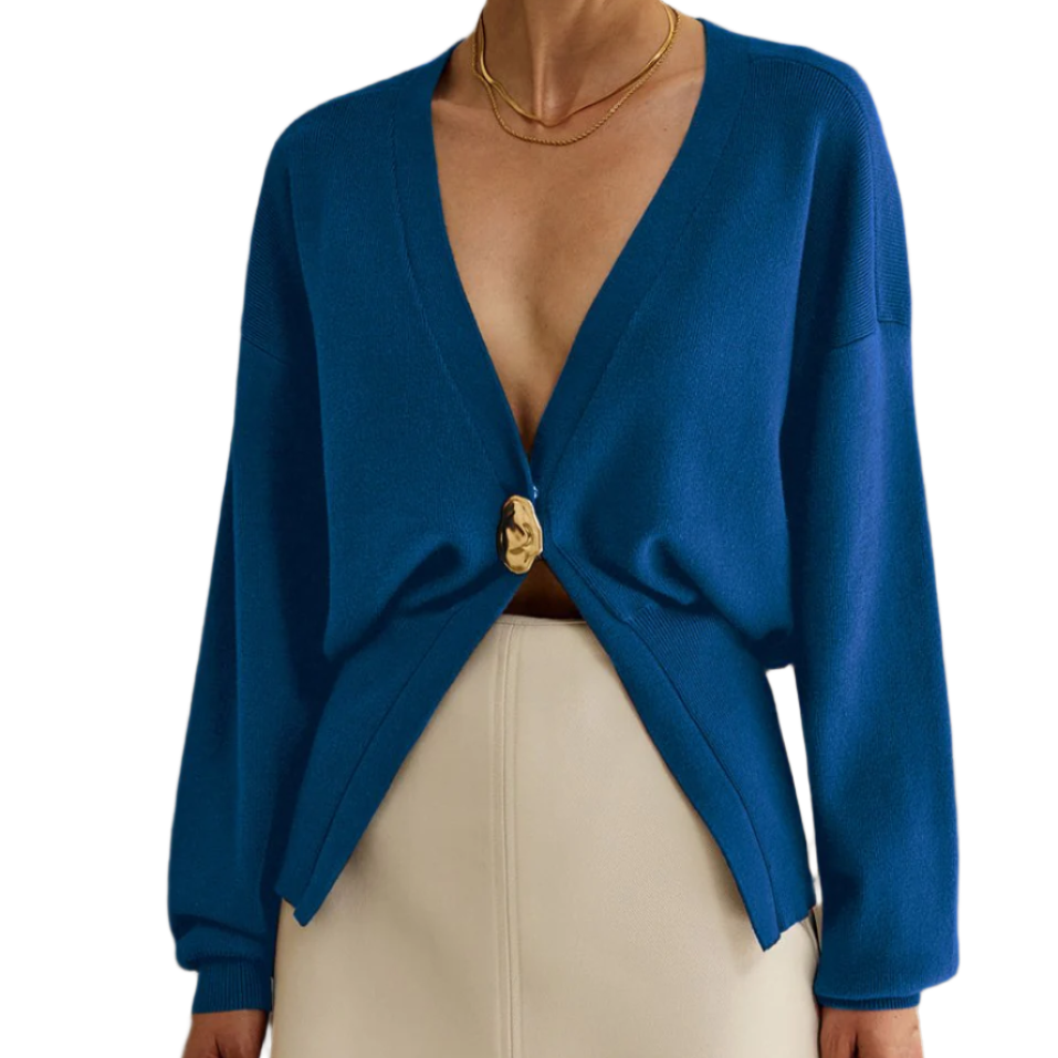 Damen - Elegante Strickjacke - Weicher Stoff - Knopfverschluss - Stilvolle Schichtung für jeden Anlass