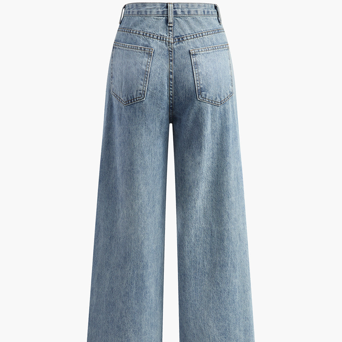 Damen - Asymmetrische Taille - Weite Jeans - Trend Stil für mühelosen Chic - Modische Damenmode