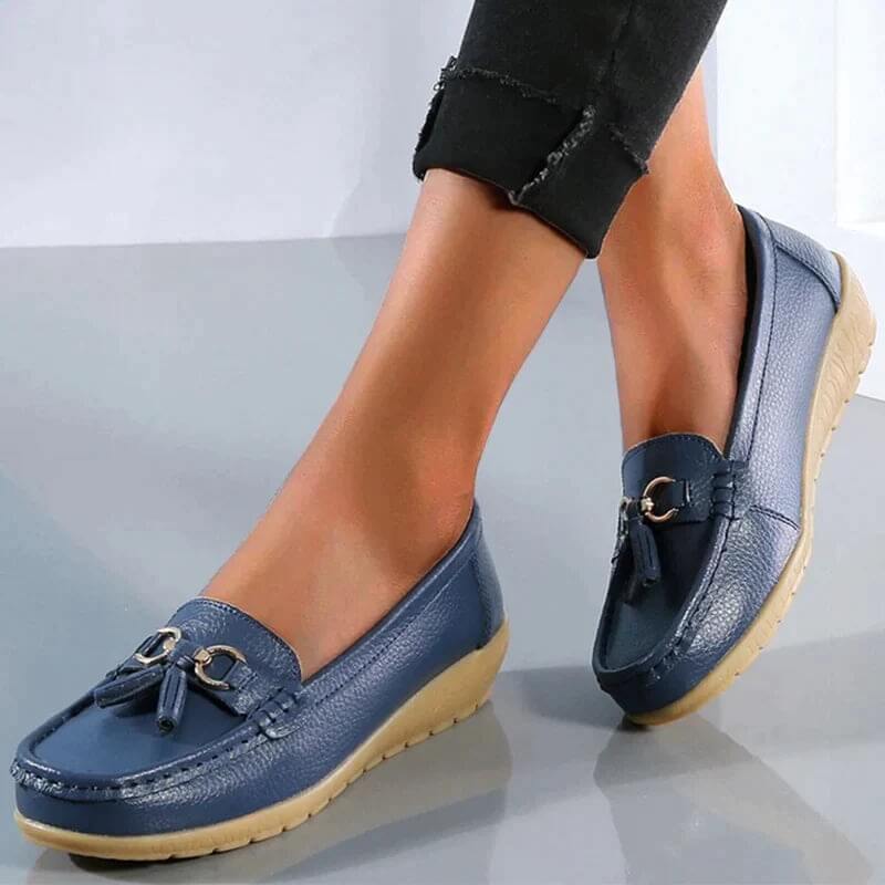 Damen - Loafers - Leder - Bequeme Passform, klassischer Stil - Freizeitschuhe