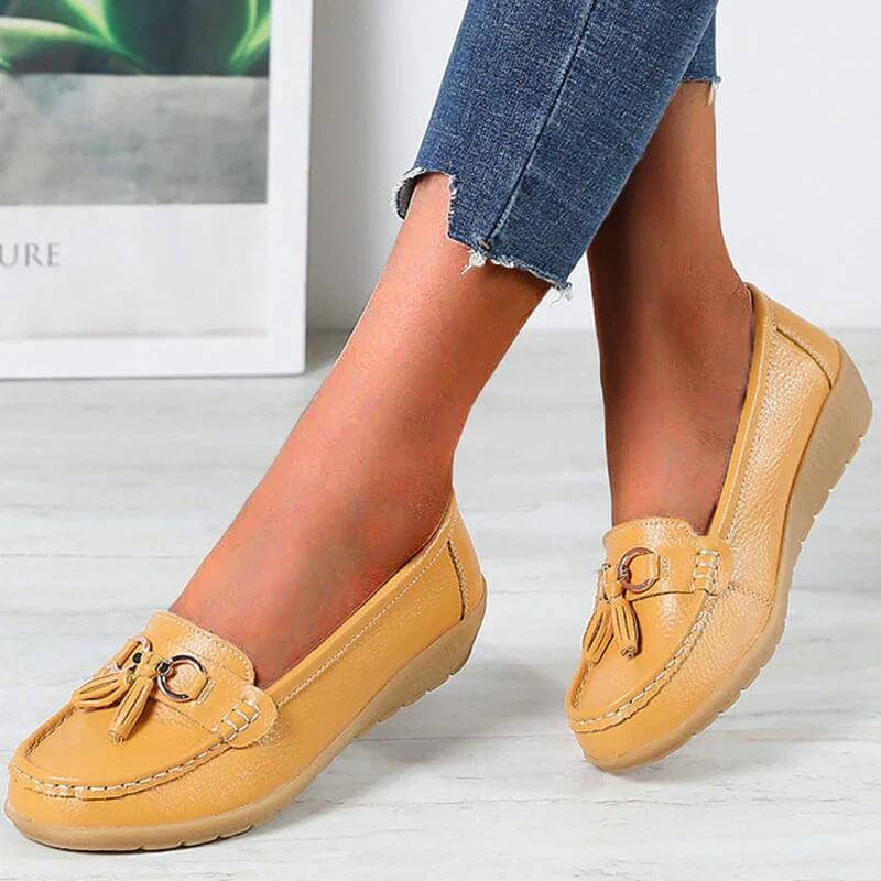Damen - Loafers - Leder - Bequeme Passform, klassischer Stil - Freizeitschuhe