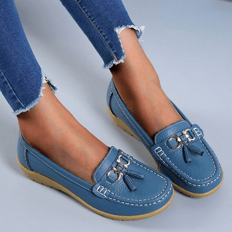 Damen - Loafers - Leder - Bequeme Passform, klassischer Stil - Freizeitschuhe