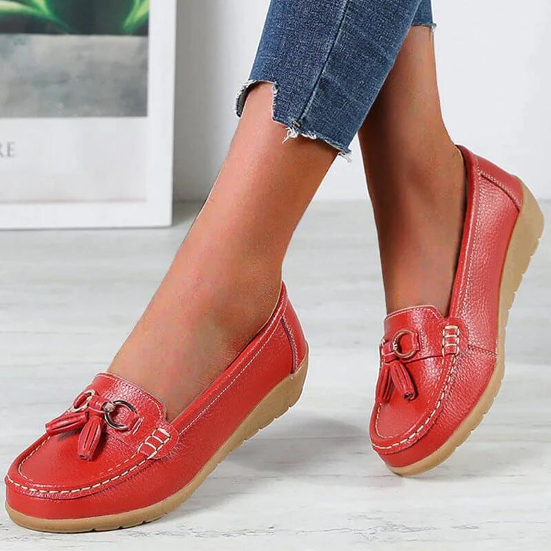 Damen - Loafers - Leder - Bequeme Passform, klassischer Stil - Freizeitschuhe