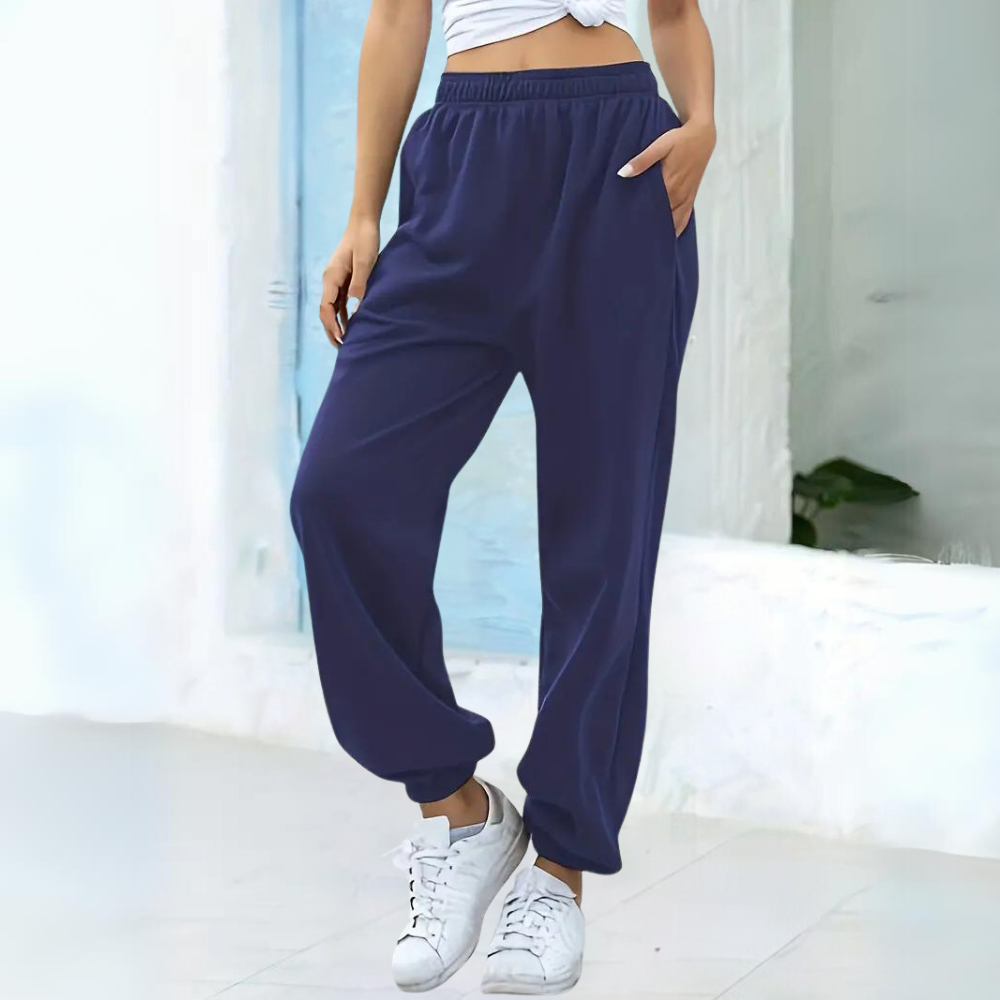 Damen - Hochtaillierte Jogginghosen - Bequemer Baggy Style - Ideal für Freizeit und Sport