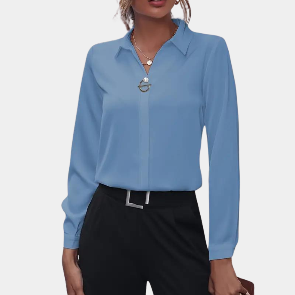 Damen - Elegante Bluse - Weicher Stoff - Klassischer Stil für Berufstätige - Perfekt für jeden Anlass