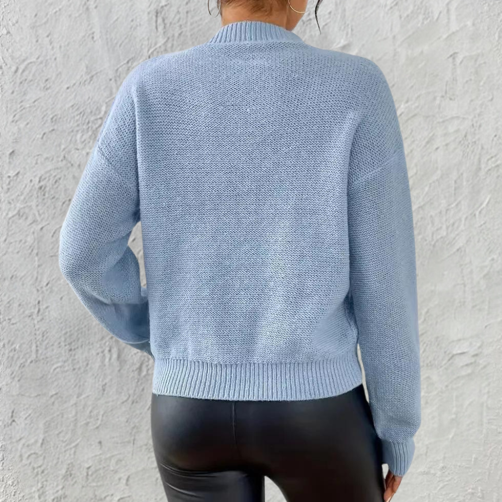 Damen - Kabelstrick Pullover - Rundhalsausschnitt - Bequeme und stilvolle Strickmode für jeden Anlass