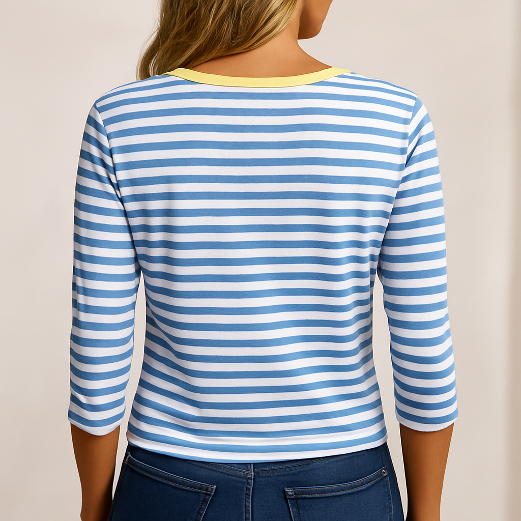 Damen - Lässiges T-Shirt - Leichte Baumwolle - V-Ausschnitt - Ultimativen Komfort
