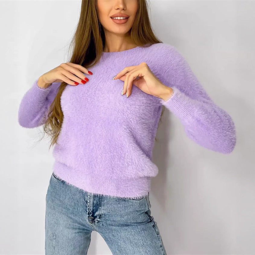 Damen - Flauschiger Pullover - Kuschelige Strickwaren - Weich und Bequem - Ideal für den Alltag