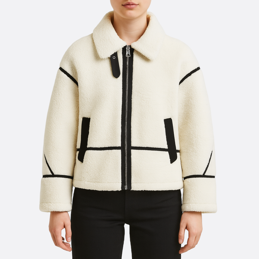 Damen - Fleecejacke - Bequemer Teddy Borg Style - Warme und Gemütliche Jacke für jeden Anlass