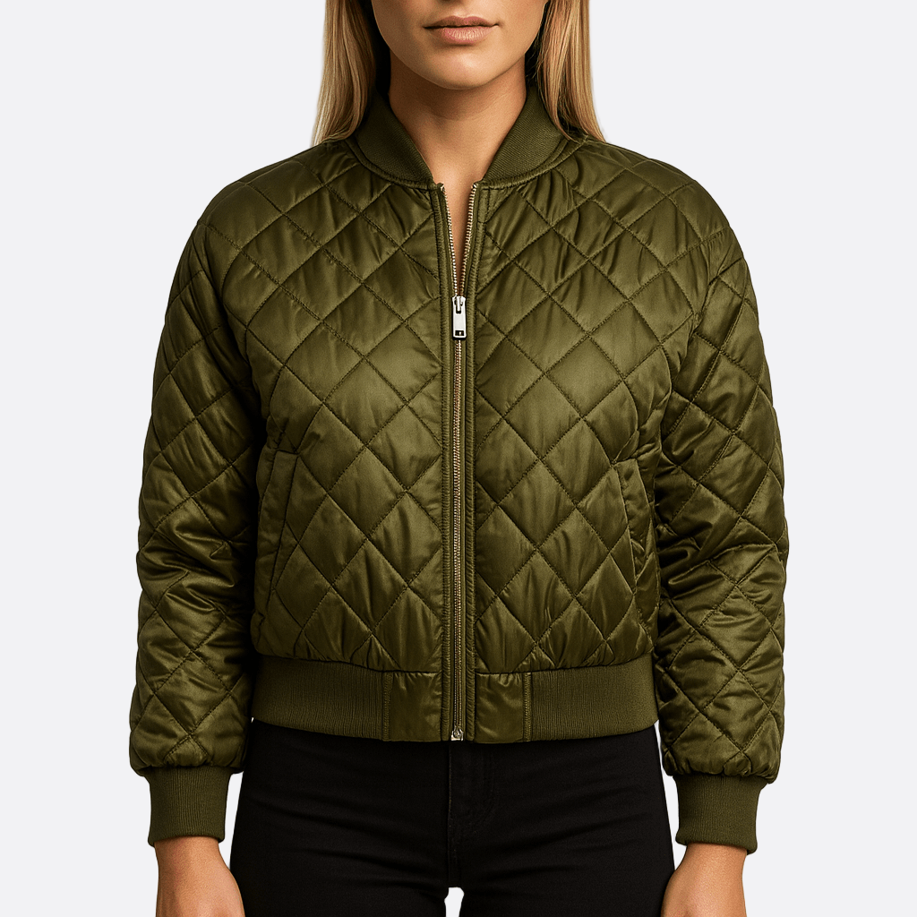 Damen - Gekürzte gesteppte Bomberjacke - Stylisch und gemütlich - Perfekt für jede Gelegenheit