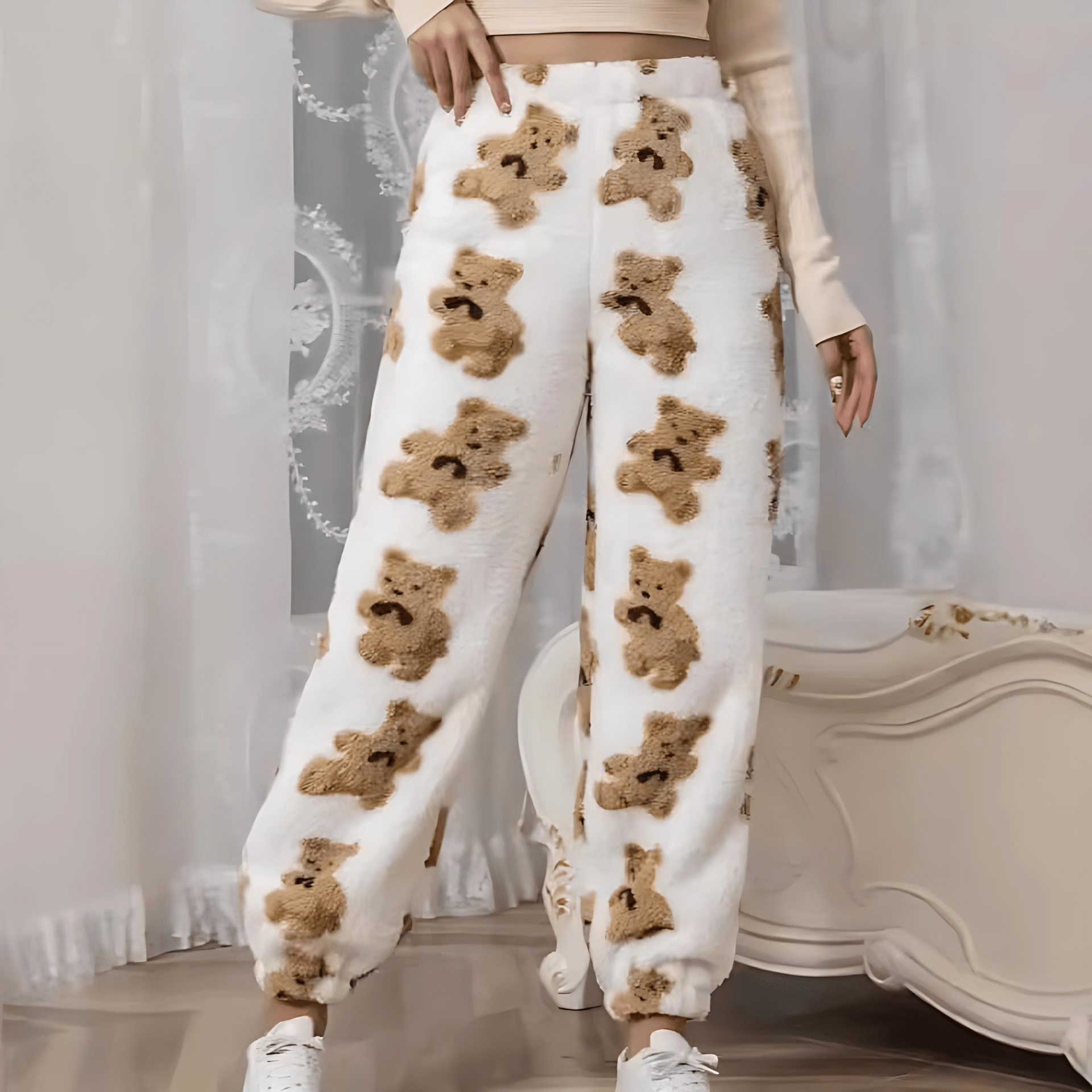 Damen - Fleece Hose - Gemütlich mit Druck - Weiches Material für optimalen Komfort