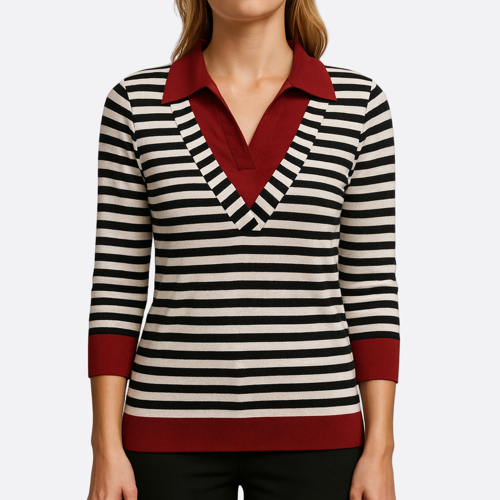 Damen - Gestreiftes Sweatshirt - Baumwolle - Ultimativen Komfort und lässigen Stil