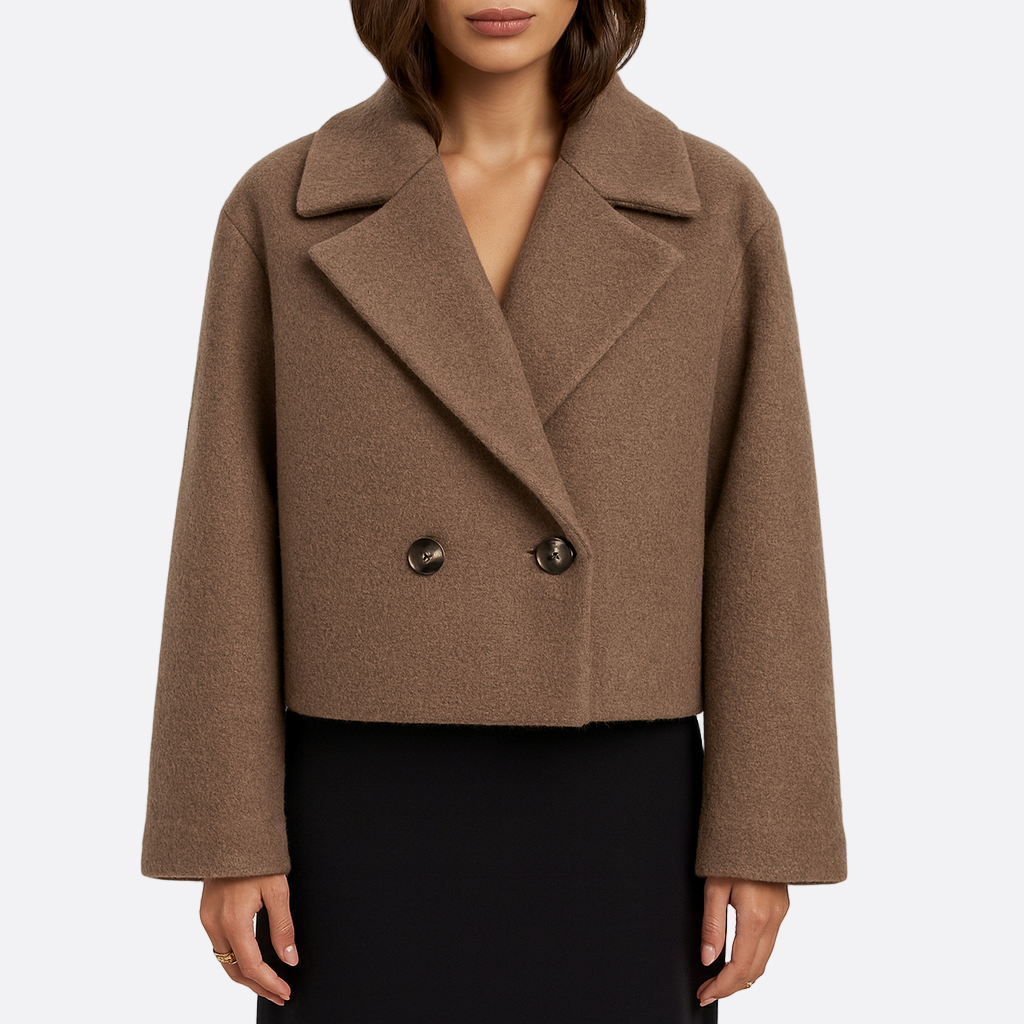 Damen - Jacke mit schmalem Revers - Weichem Stoff - Stilvoll für Herbst und Winter - Modische Damenjacke