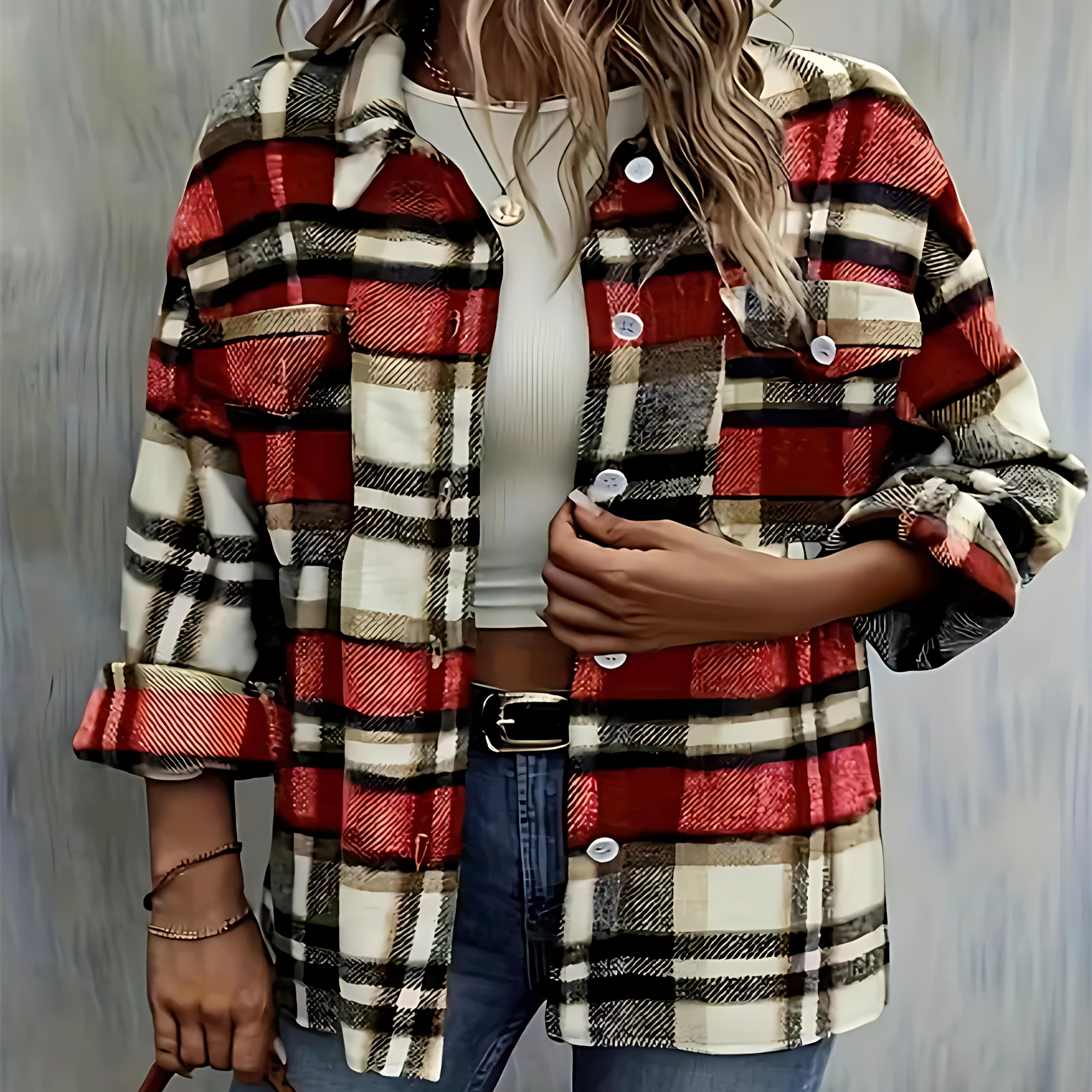 Damen - Karierte Hemdjacke - Bequemer Casual Stil - Trendy Mode für jeden Anlass