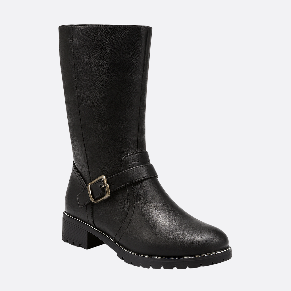 Damen - Klassische Stiefel - Kniehohe - Schnallenverzierung - Elegante Stiefel für jeden Anlass