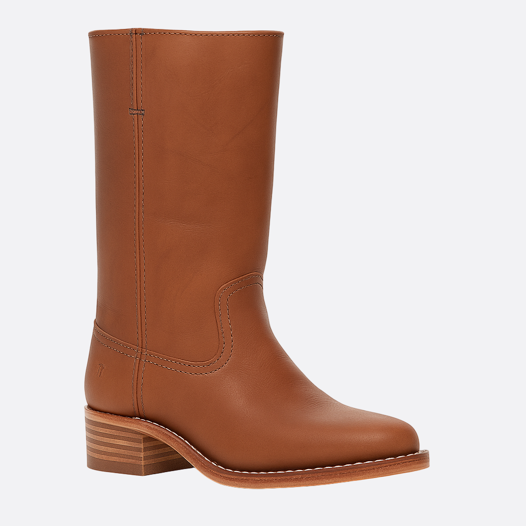 Damen - Kniehohe Stiefel - Runder Spitze - Bequemer Stacked Heel für stilvolle Auftritte