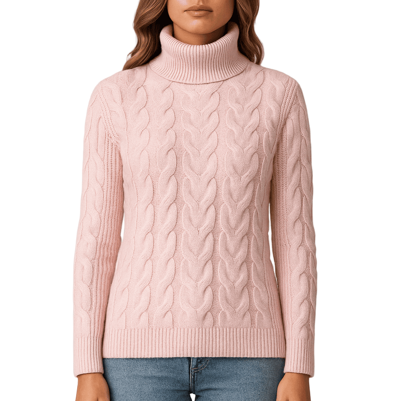 Damen - Kuscheliger Strickpullover - Rollkragen - Weicher Komfort für kalte Tage - Gemütlicher Stil
