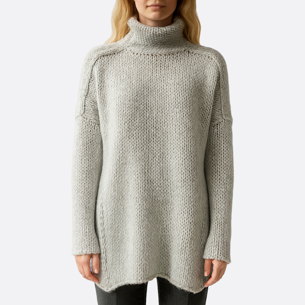Damen - Langer Strickpullover - Weich & Stylisch - Kuscheliger Look für jeden Anlass