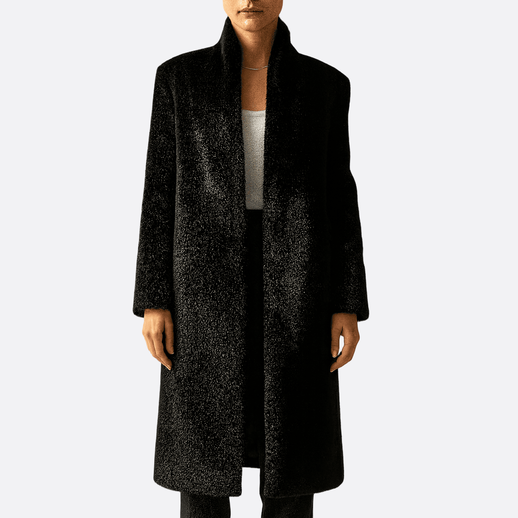 Damen - Langer Trenchcoat - Schwarze, schmale Passform - Klassischer Stil für jeden Anlass