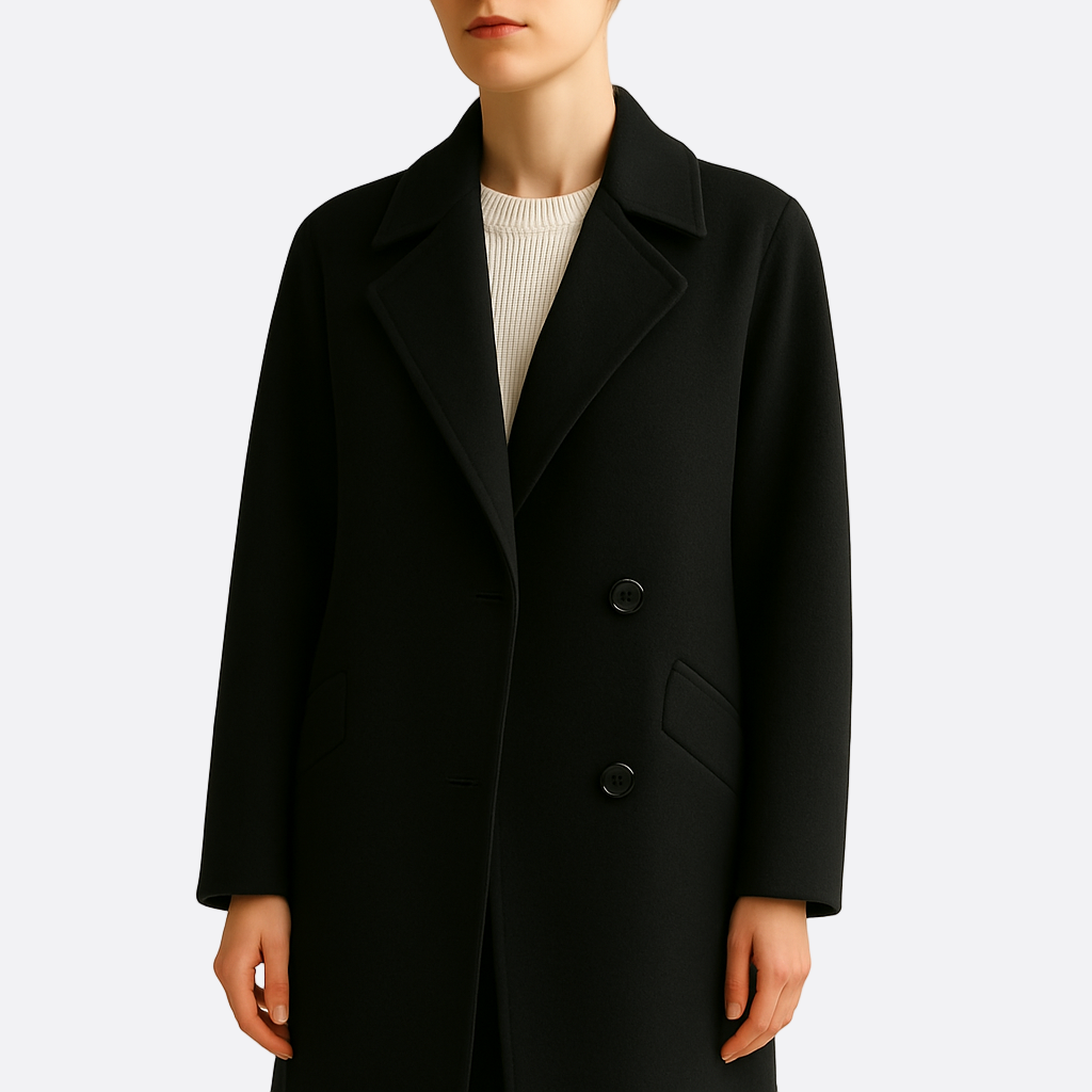 Damen - Langer Winter Trenchcoat - Taillengürtel - Modischer, warmer Stil für kalte Tage