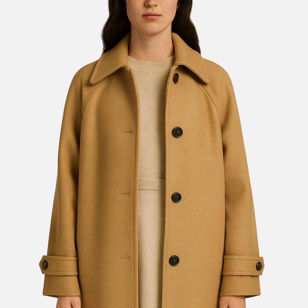 Damen - Langer warmer Trenchcoat - Klassischer Stil - Elegantem Schnitt - Modischer Herbstlook