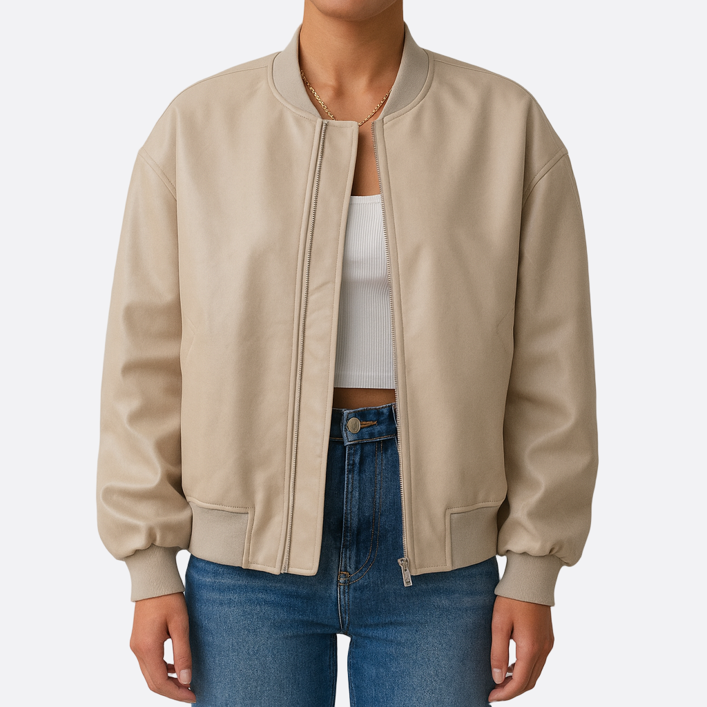 Damen - Lässige Bomberjacke - Übergröße - Stylische Passform für jeden Anlass - Bequeme Mode