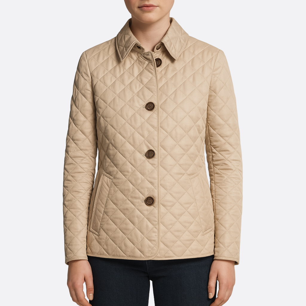 Damen - Leicht wattierte Sommerjacke - Diamantstrick - Perfekt für warme Tage und lässige Outfits