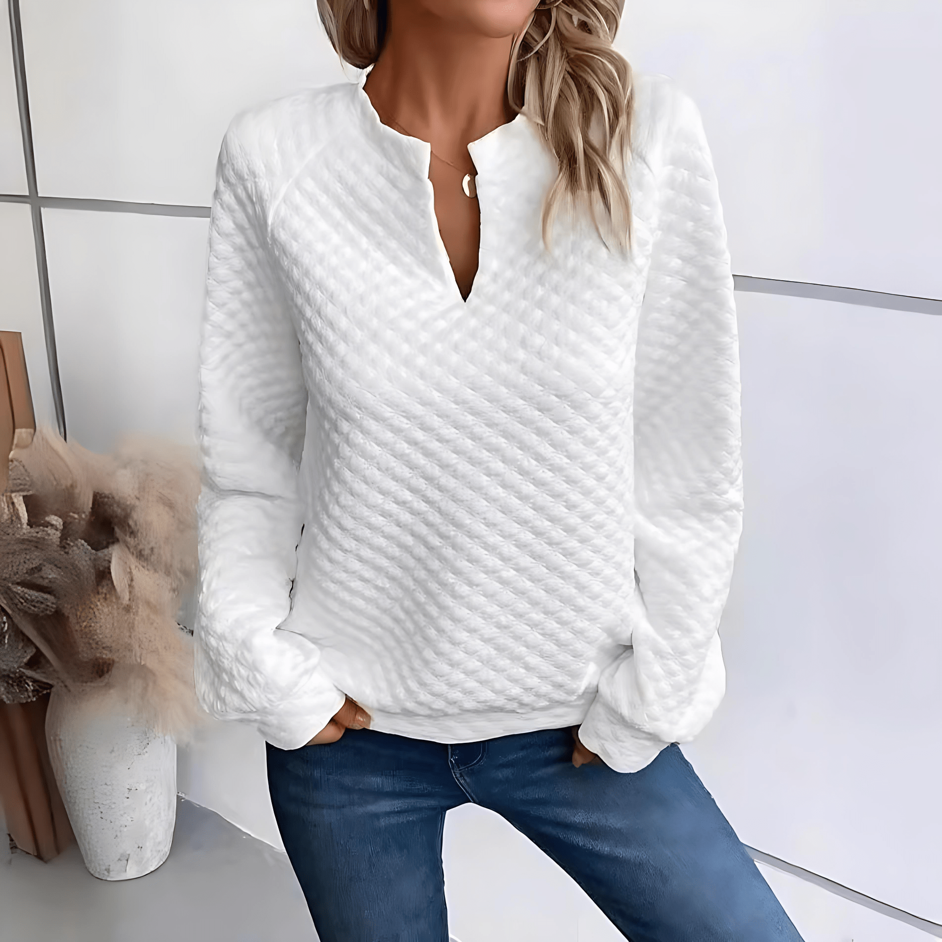 Damen - Modischer Pullover - Bequemer Strickstil - Perfekt für jeden Anlass