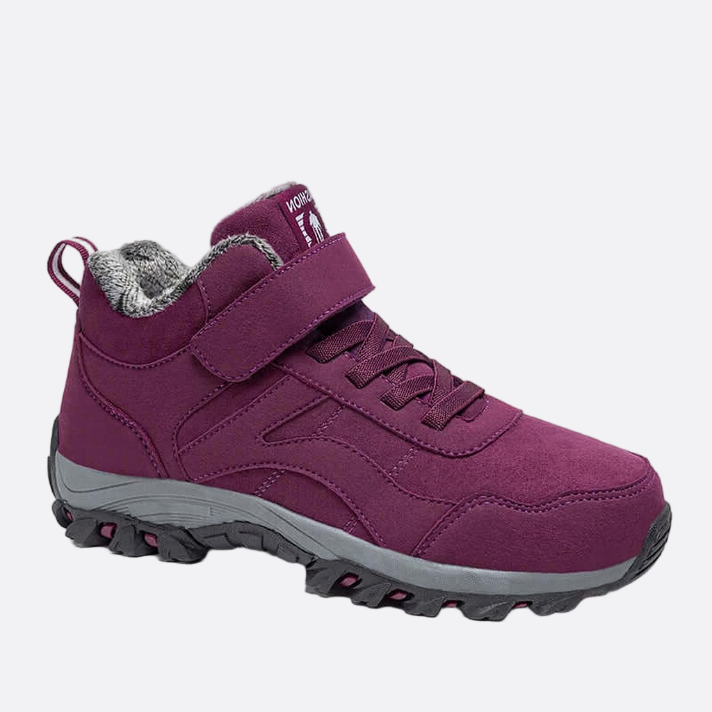 Damen - Pelzgefütterte Stiefeletten - Gebürstetem Material - Rutschfest - Warm und Bequem für den Winter
