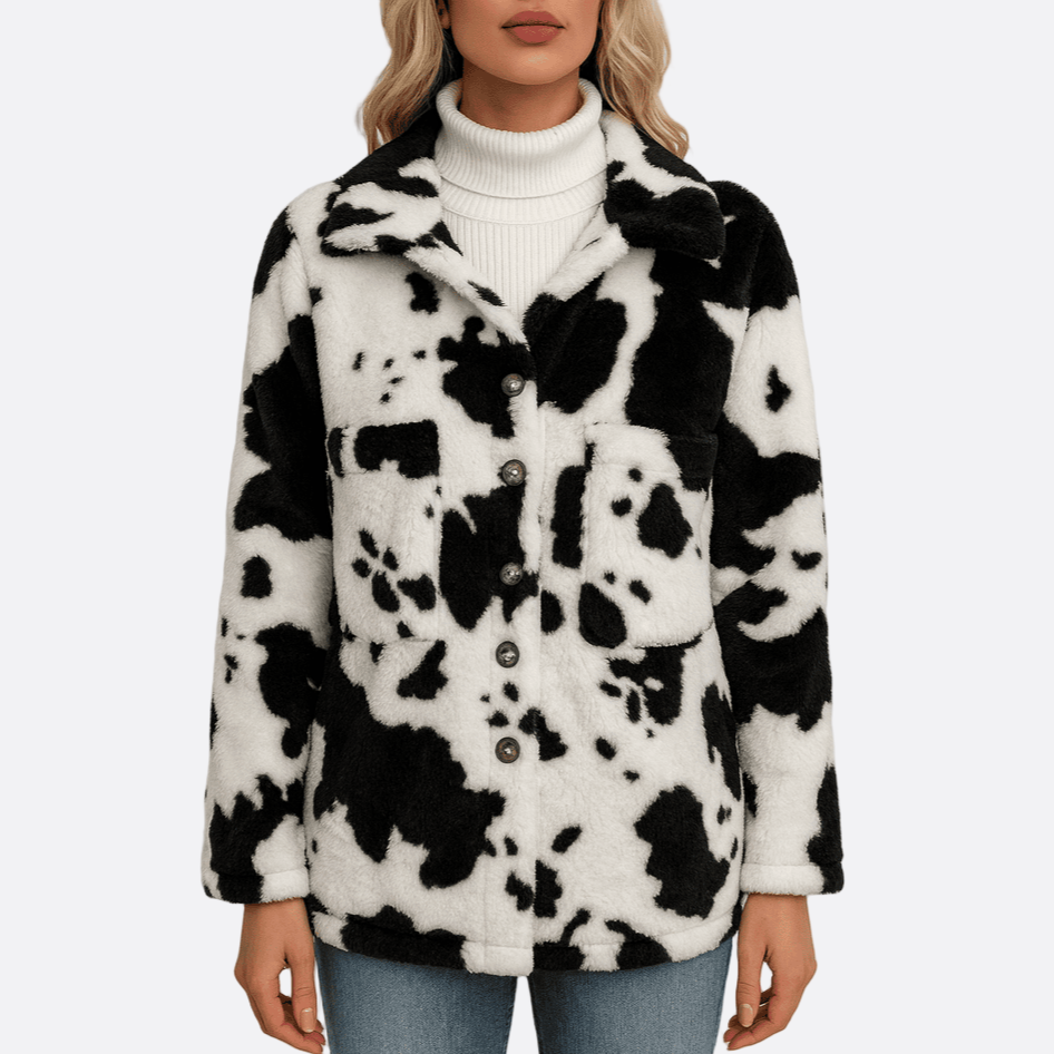 Damen - Plüsch Fleece Overshirt Mantel - Lockere Passform - Bequemer und stilvoller Look für jeden Tag