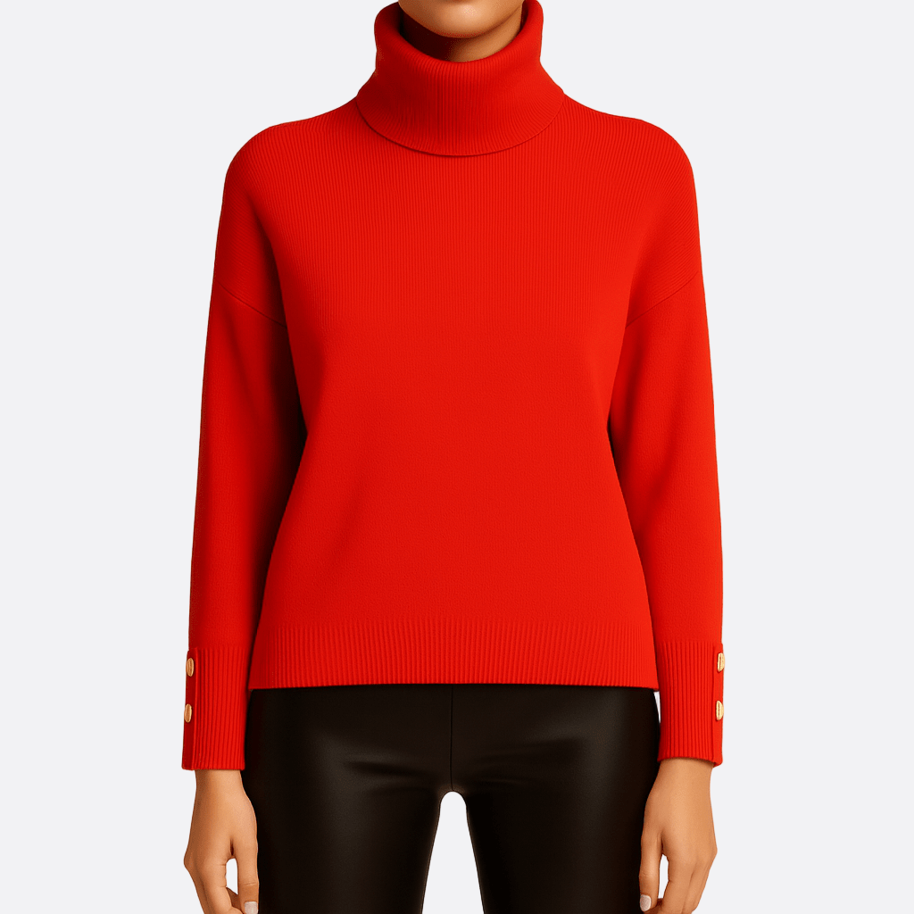 Damen - Rollkragenpullover - Wollstrick - Lockere Passform - Ideal für kühle Tage