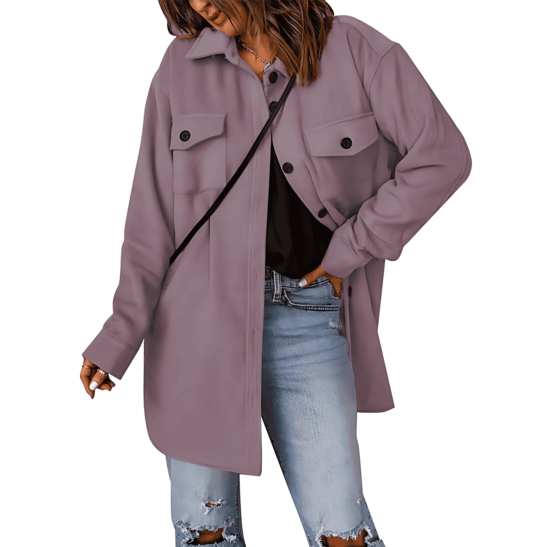 Damen - Stilvolle Überziehjacke - Brusttaschen - Leicht & Bequem - Perfekt für jeden Anlass