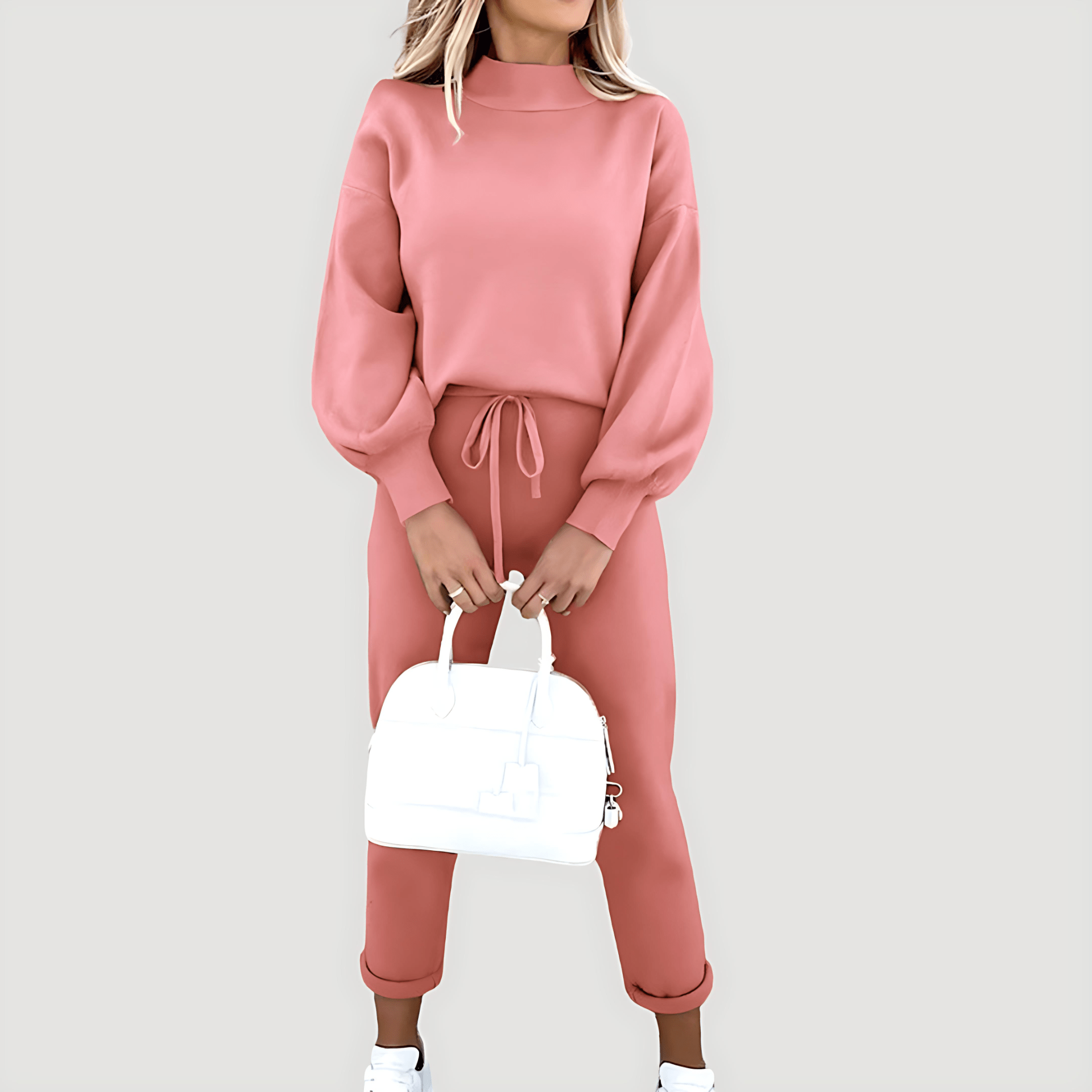 Damen - Strick-Trainingsanzug Set - Bequeme Loungewear - Weichem Material - Ideal für Freizeit und Entspannung