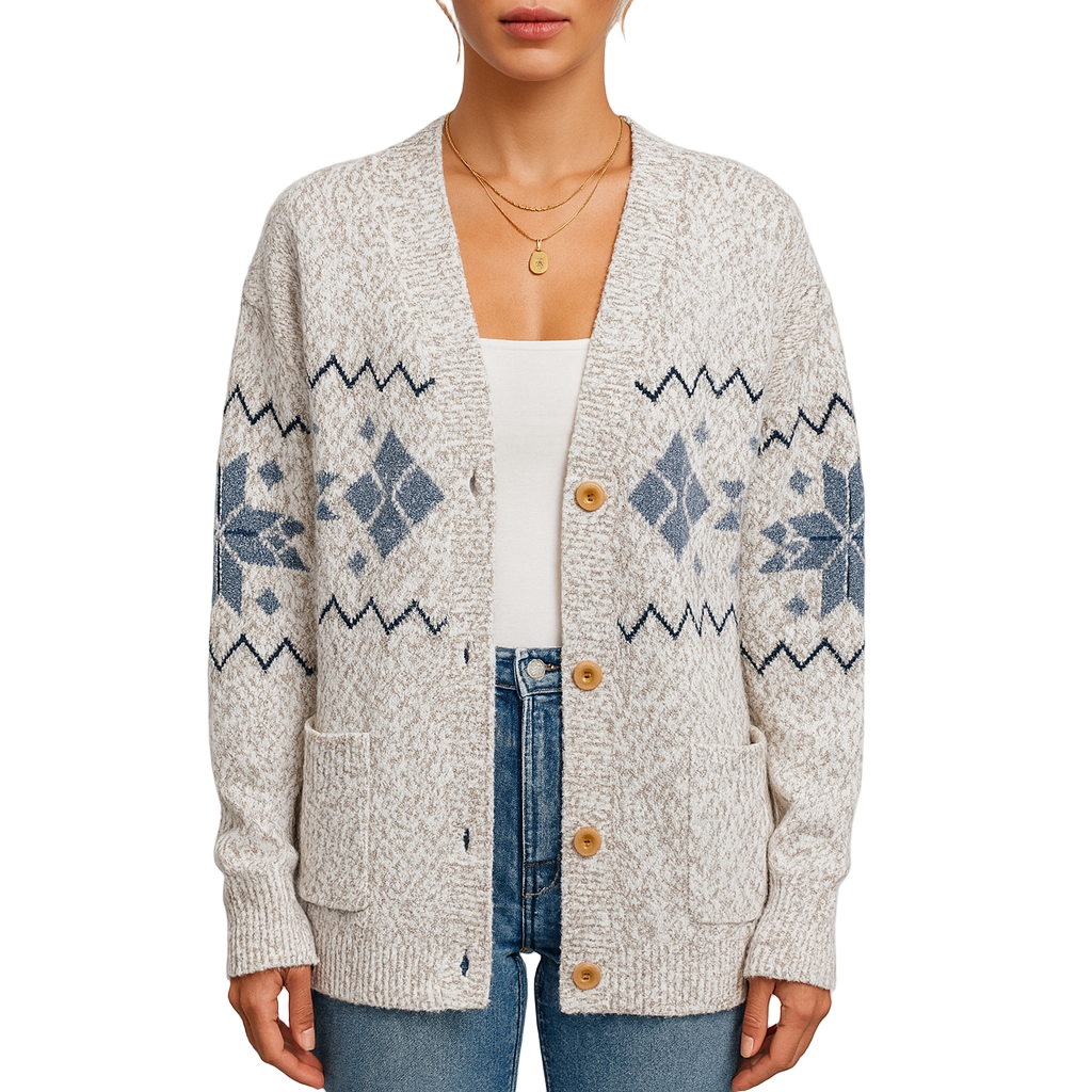 Damen - Strickjacke - Knopfleiste - Modischer Herbststil - Bequeme Strickjacke für jede Gelegenheit