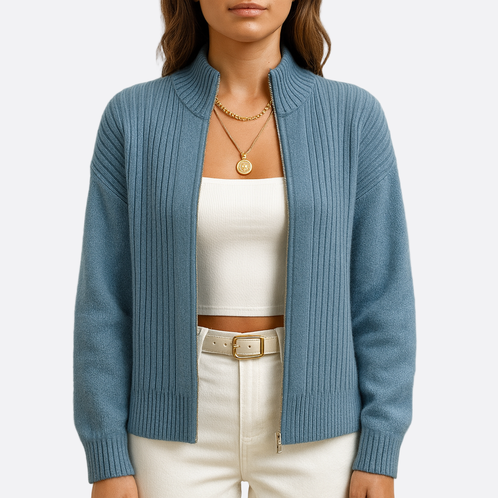 Damen - Strickjacke - Lockere Passform - Wollmischung - Bequeme und stylische Alltagsjacke