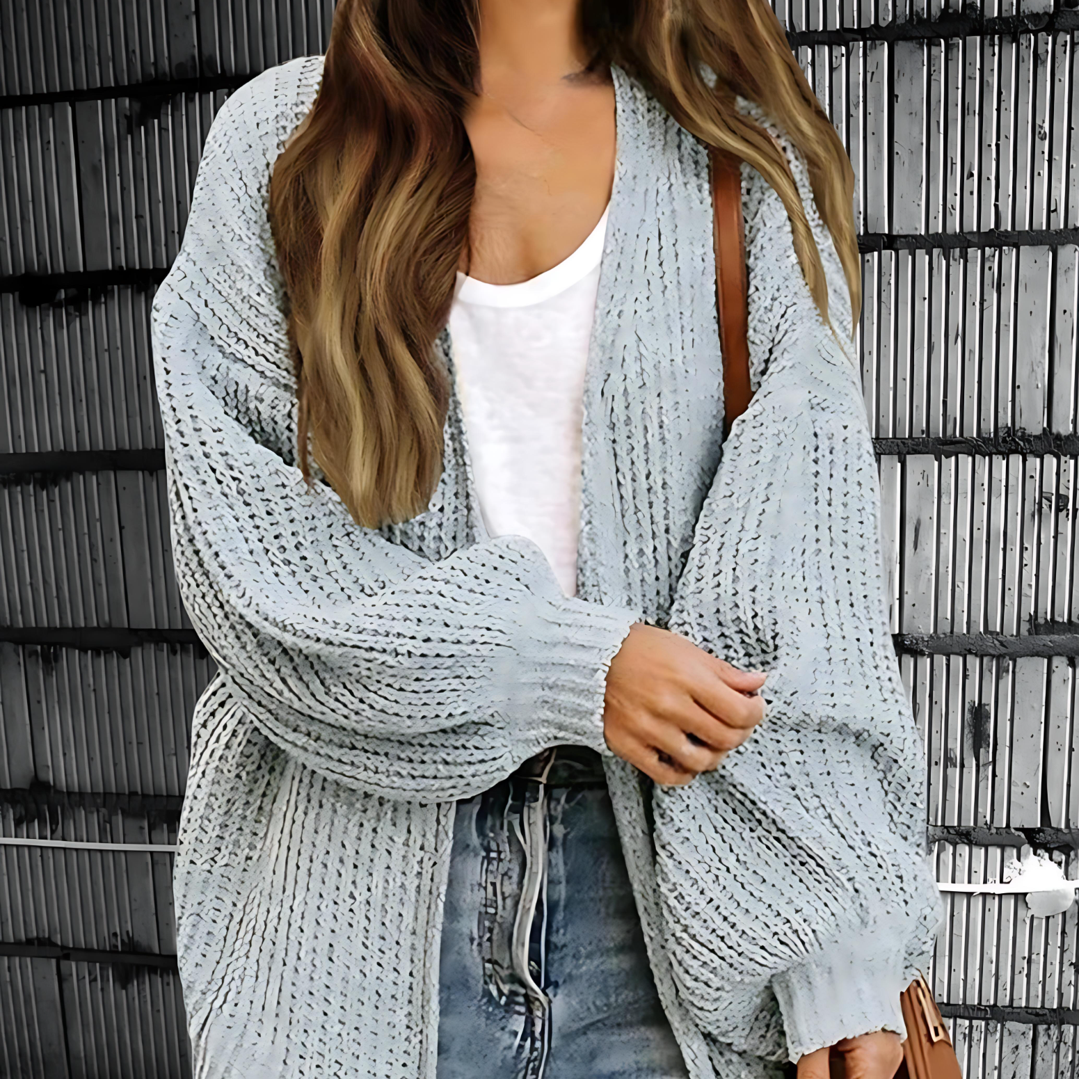 Damen - Strickjacke - Offene Vorderseite - Übergröße Stil - Modischer Begleiter für jeden Anlass