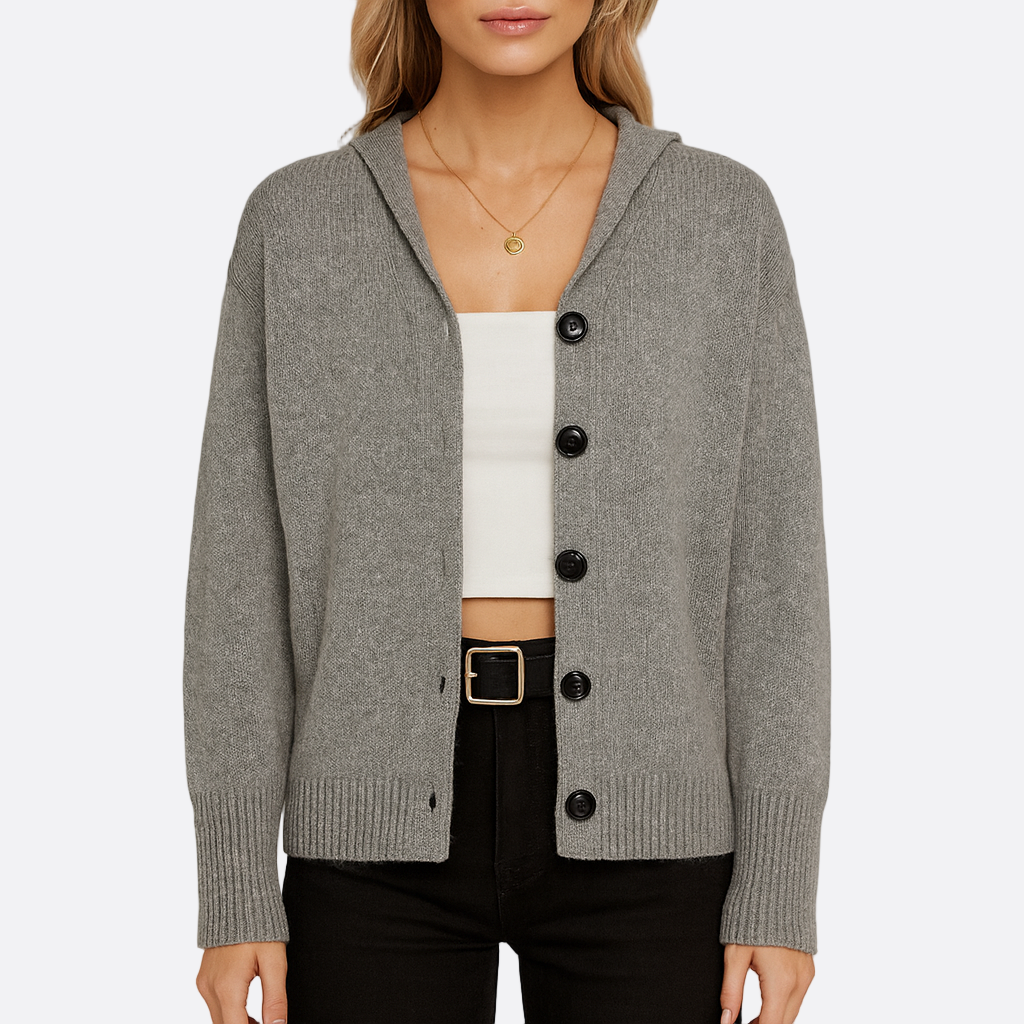 Damen - Strickjacke mit Kapuze - Wollmischung - Kuschelig und stilvoll - Perfekte Jacke für jedes Outfit