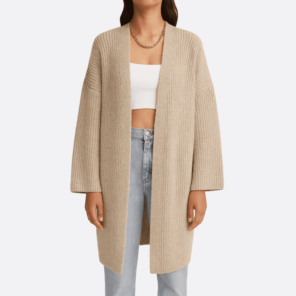 Damen - Strickjacke mit offener Vorderseite - Bequemer Casual Style - Ideal für Alltag und Freizeit