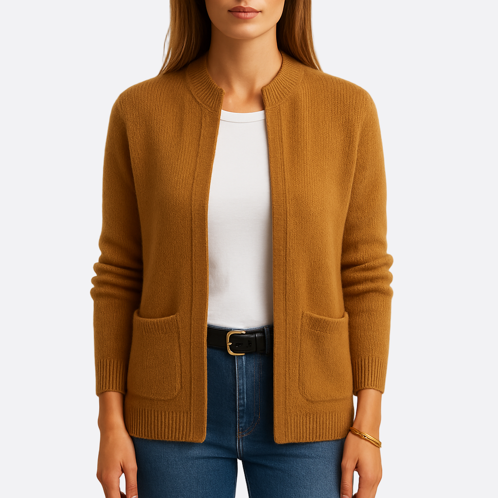 Damen - Strickjacke mit offener Vorderseite - Entspannter Schnitt - Elegante Freizeitmode