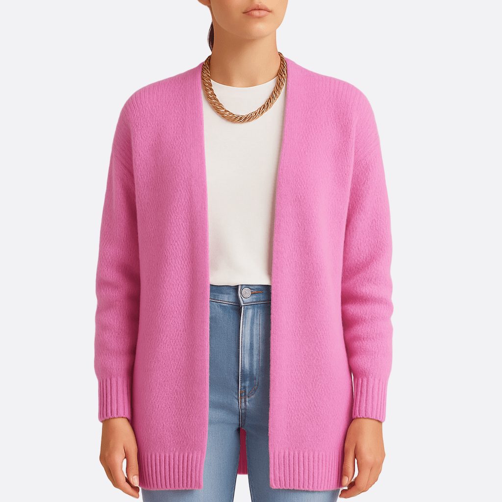 Damen - Strickjacke mit offener Vorderseite - Wollmischung - Stilvolle Eleganz - Ideal für jede Jahreszeit