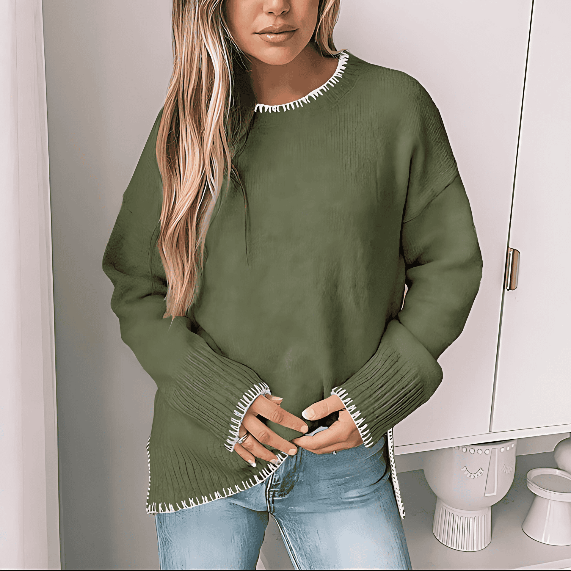 Damen - Strickpullover - Übergröße - Gemütlicher Stil für kalte Tage - Bequeme Mode