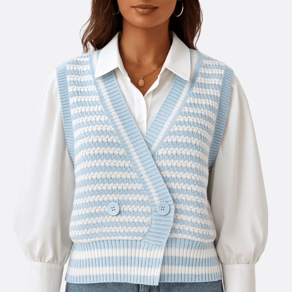 Damen - Strickweste - Baumwollmischung - Zickzack Design - Modische, Bequeme Strickjacke für jeden Anlass