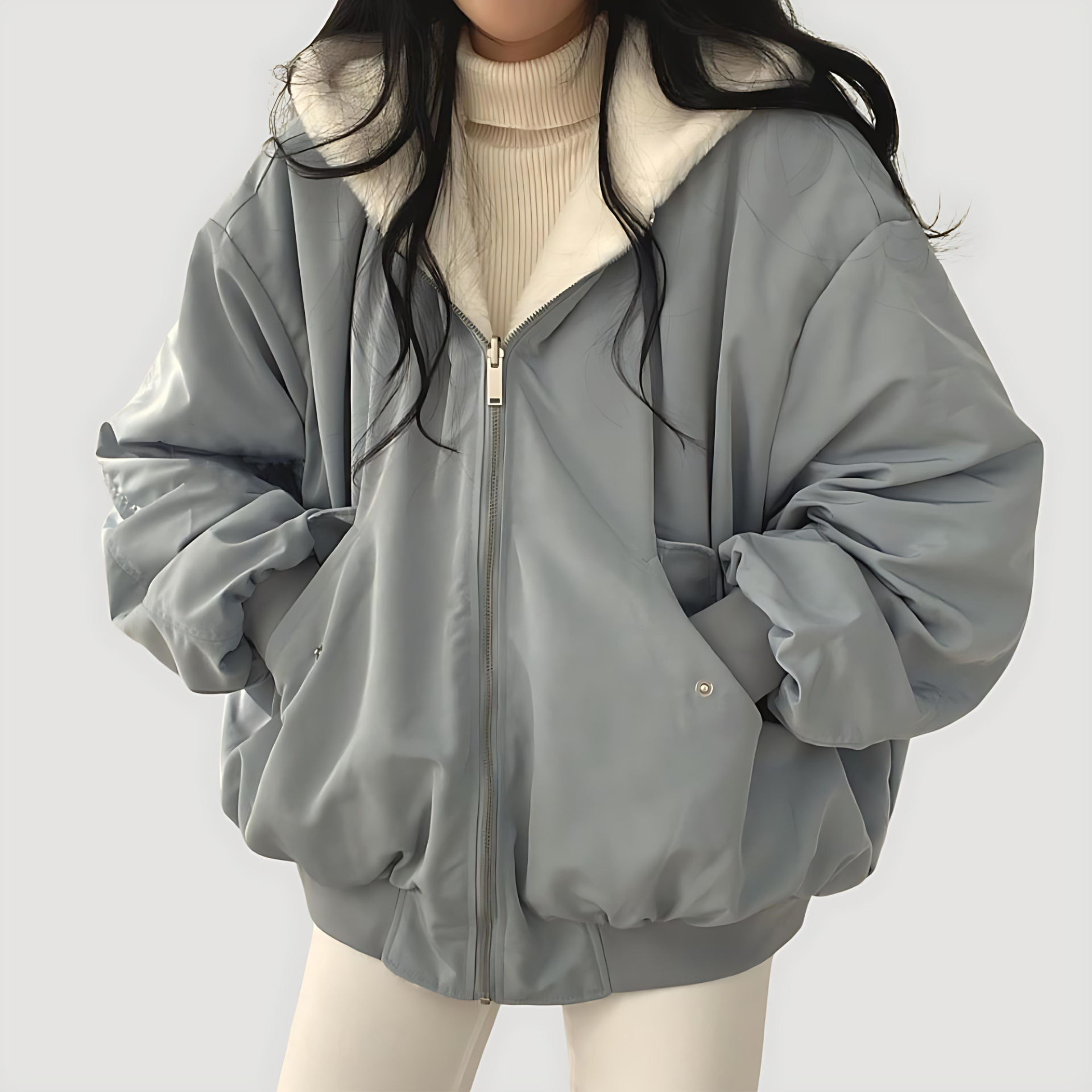 Damen - Teddy Mantel Jacke - Sherpa Fleece - Kuscheliger Winter Style für jeden Anlass