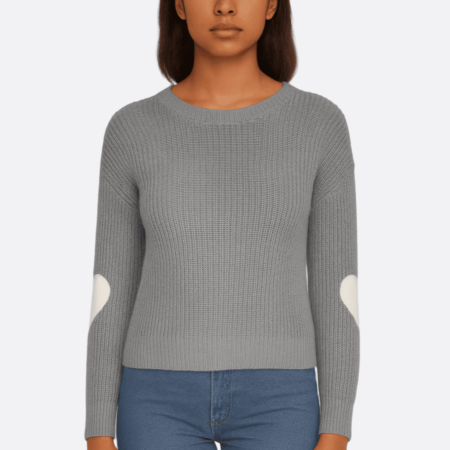 Damen - Trendiger Strickpullover - Stylisches Armdetail - Gemütliche Strickmode für jeden Anlass