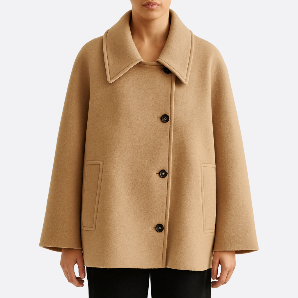 Damen - Übergrößen Jacke - Wolle - Eleganter breiter Kragen - Perfekt für jeden Anlass