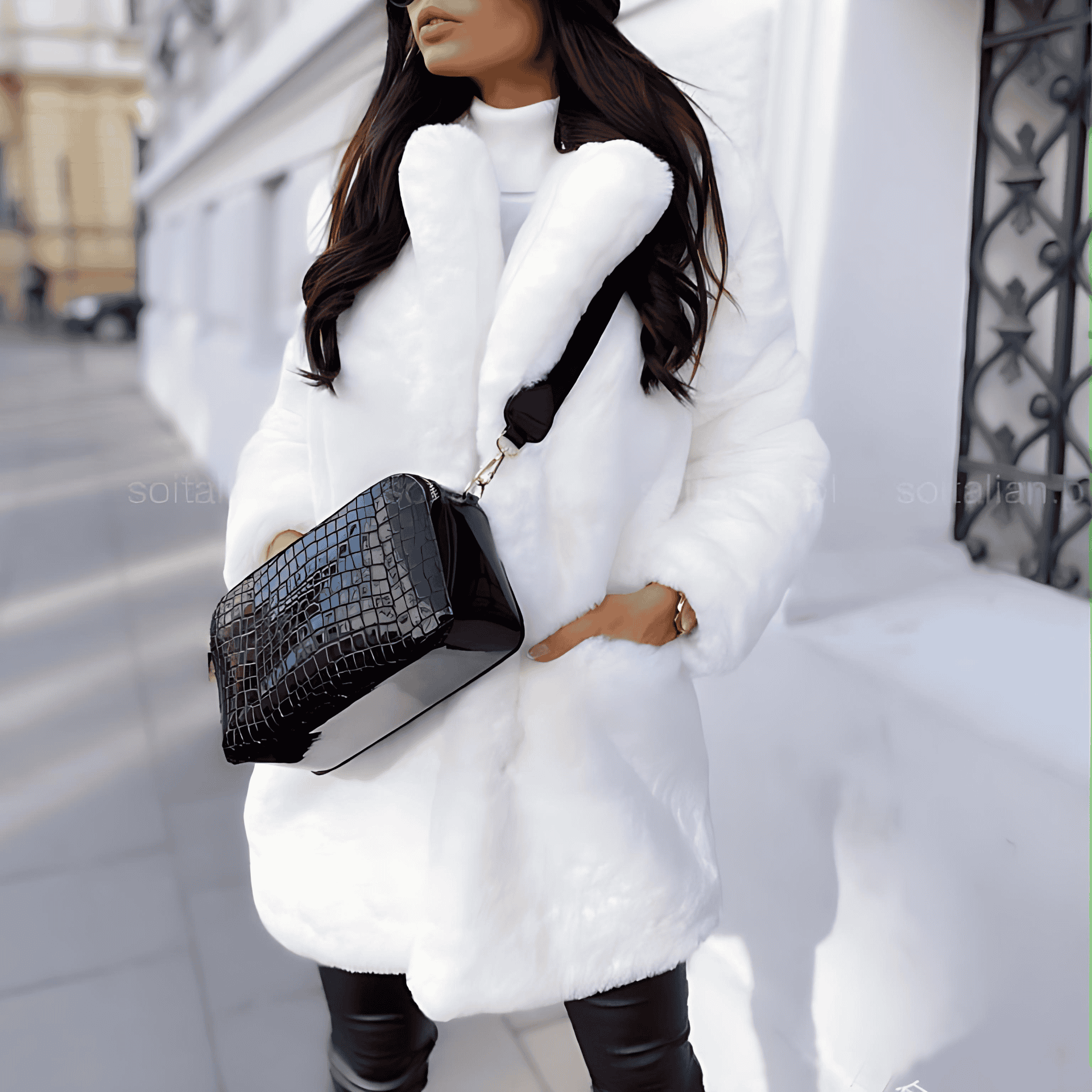 Damen - Übergrößen Mantel - Reverskragen - Weicher Stoff für optimalen Komfort - Ideal für kalte Tage