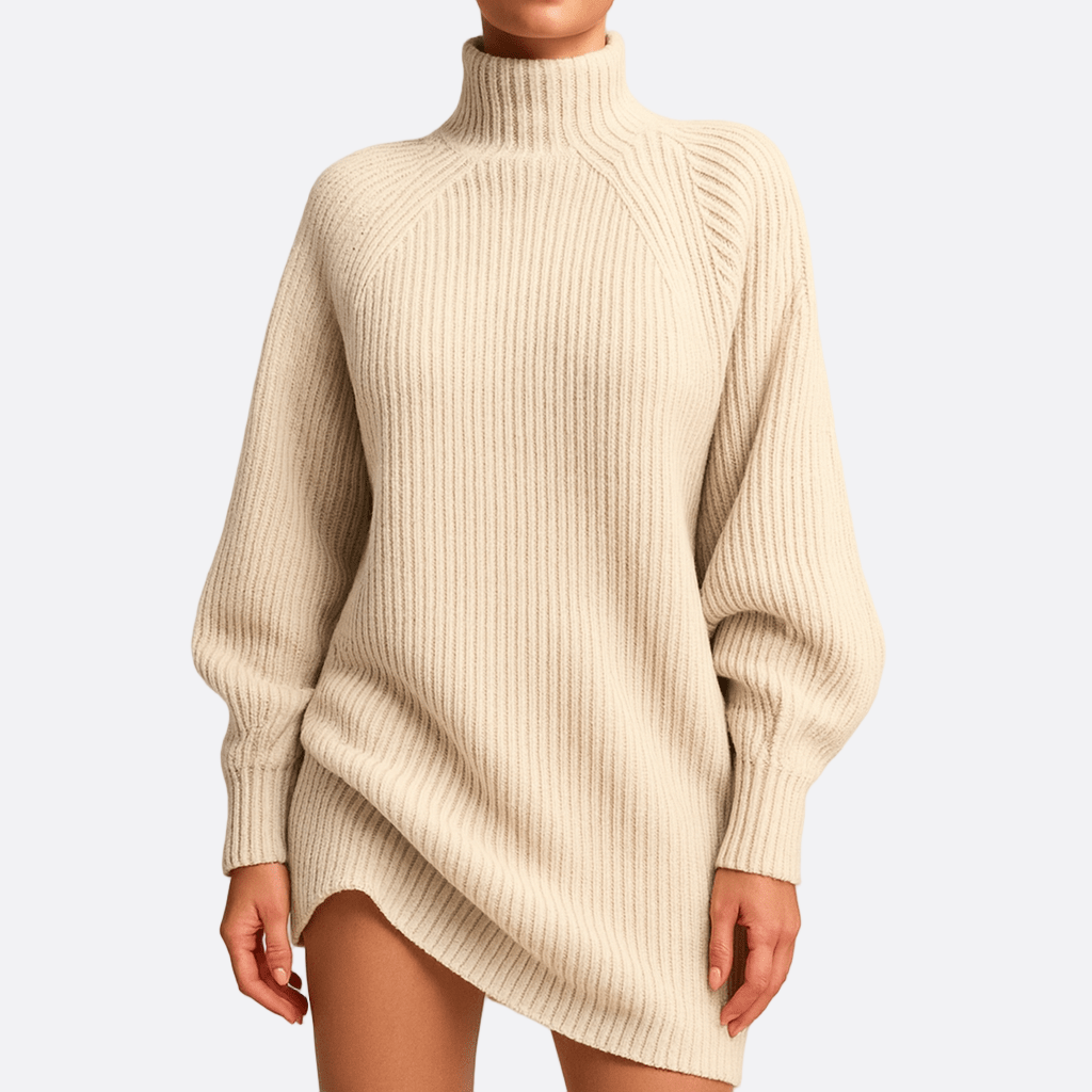 Damen - Übergroßer Rollkragenpullover - Gemütlicher Strickstil - Modischer Pullover für jeden Anlass