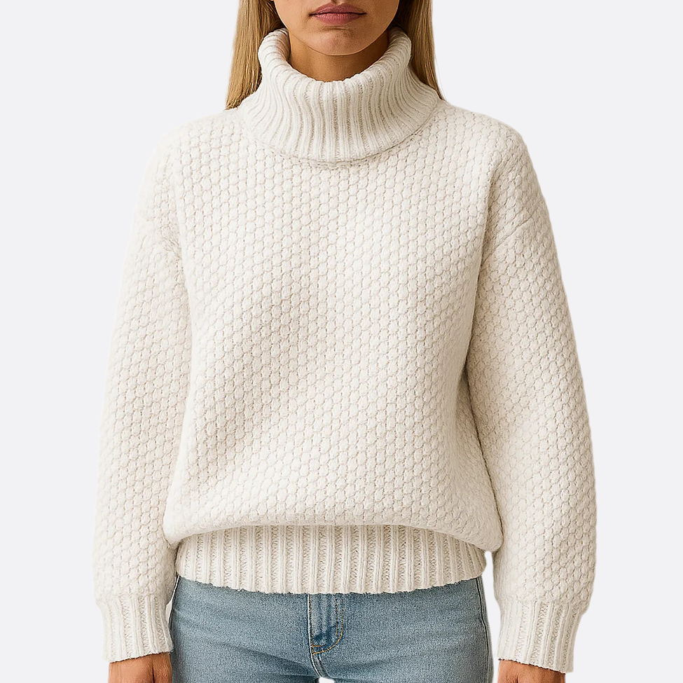 Damen - Warmer Rollkragenpullover - Aus Strick Material - Bequem und Stilvoll für die kalte Jahreszeit